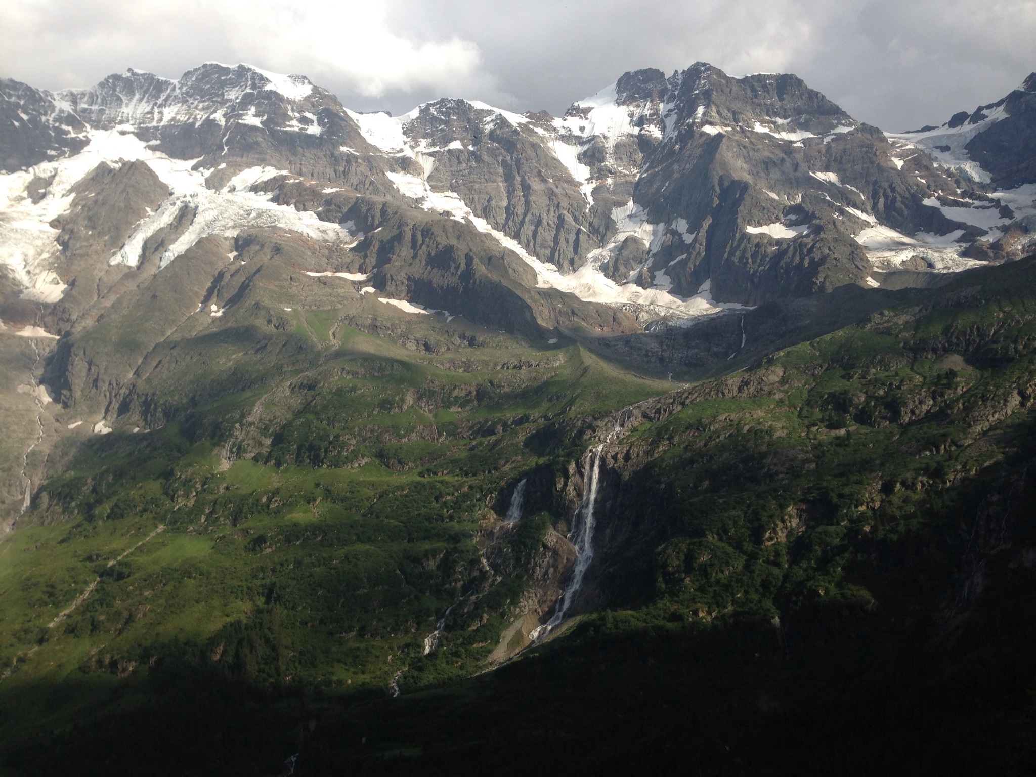 the falls from one of the glaciers in the box canyon; upper Lauterbrunnen valley