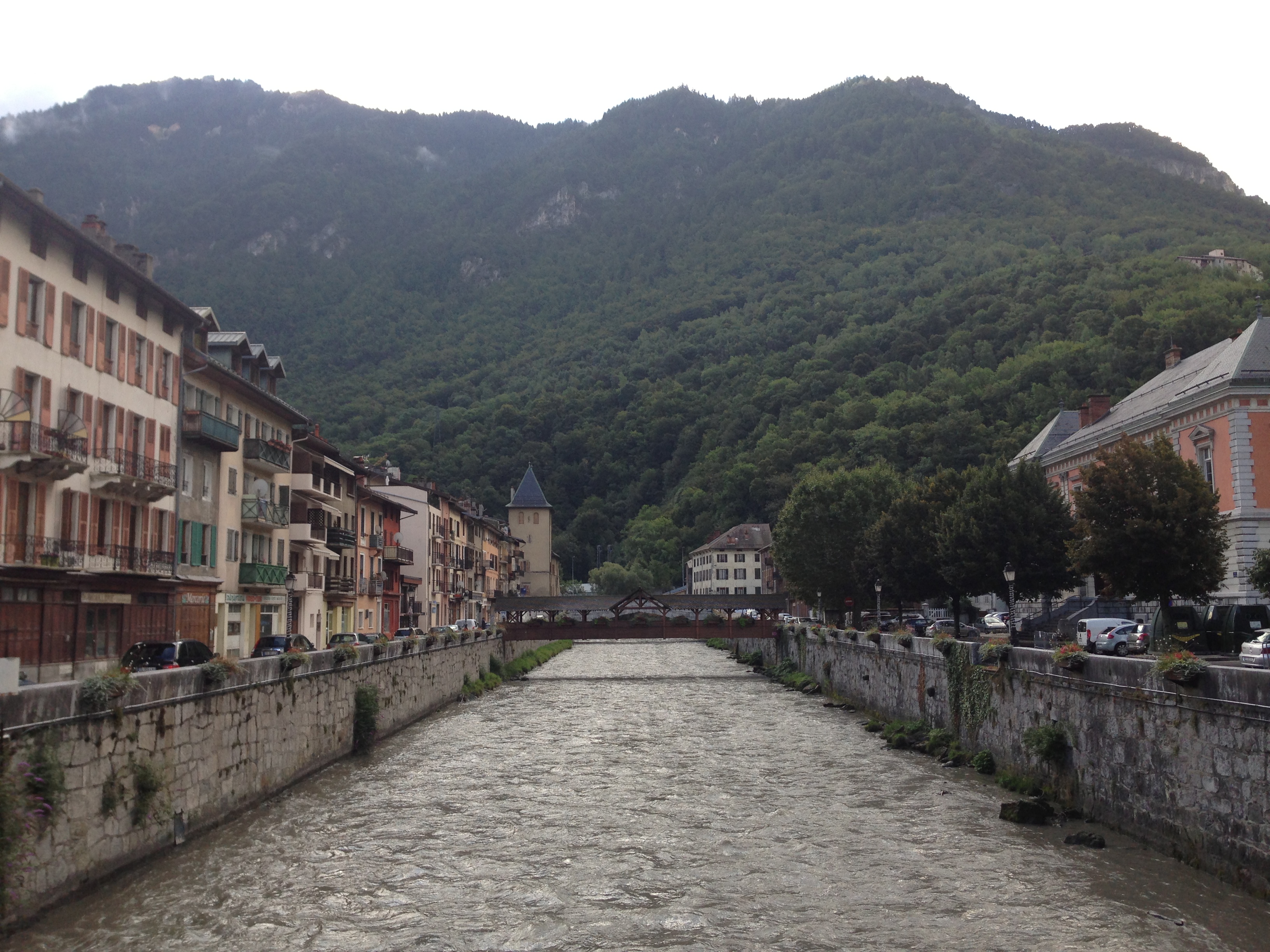 Moutiers, France, gateway to Les Trois Vallees