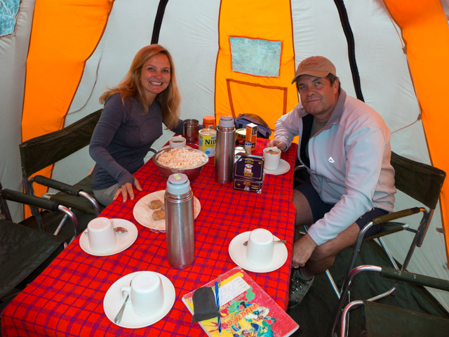 Inside our dining tent.