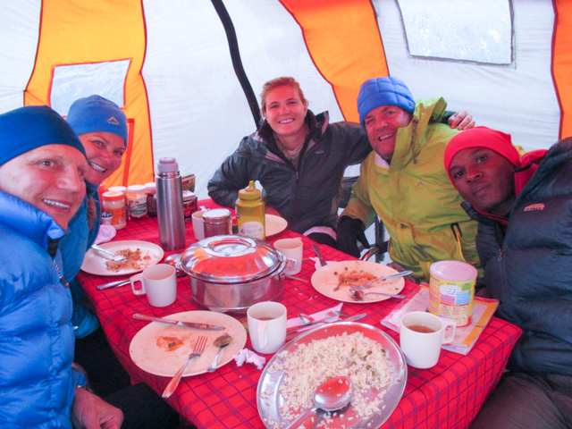 Our "last supper" the evening before scaling Kibo.