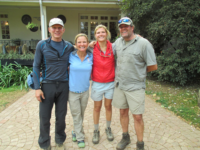 Just after returning to the Arusha resort after a two-hour ride from the base of Kili.  A tired but happy bunch.