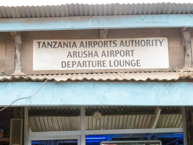 The Arusha Airport departure lounge.