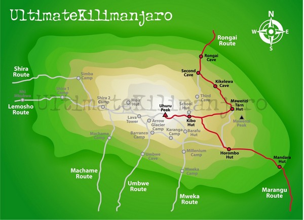 Map of Rongai Route