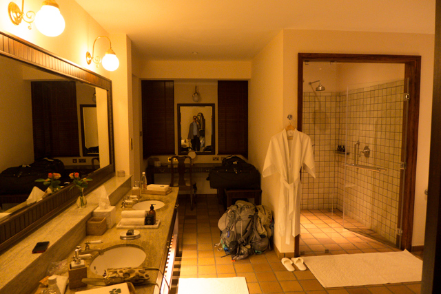 The bathrooms are amazing; tub and wardrobe almost doubles what you see in this pic