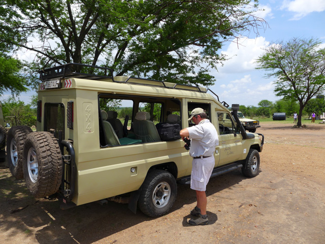 Our safari vehicles awaited us at Kogatende Airstrip.